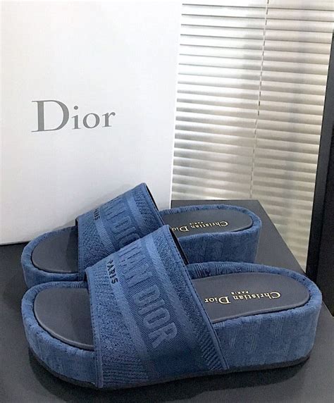 k way dior|Dior blue cotton slides.